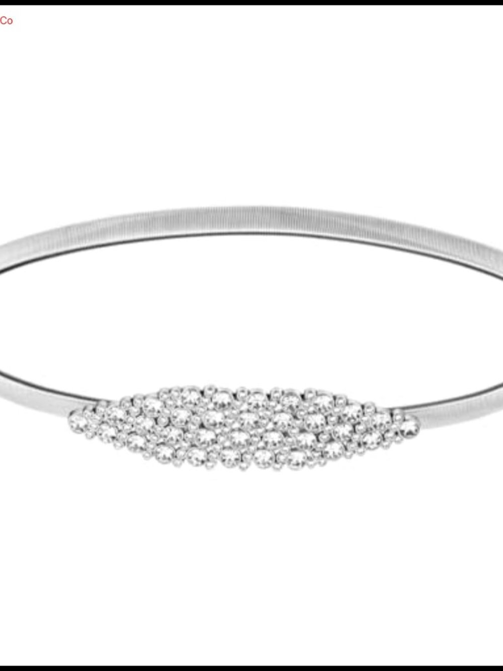 Elastic Waist Skinny Chain Belt Rhinestone Buckle for Women Dresses